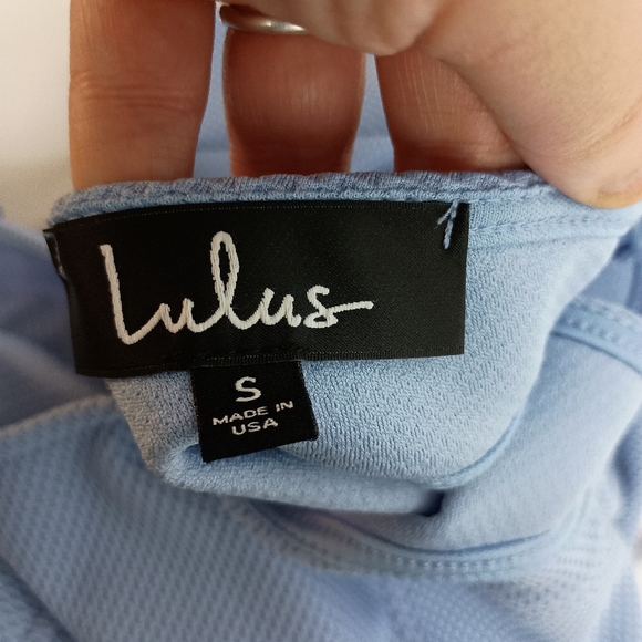 Lulu's Barbiecore Light Blue Periwinkle Fit And Flare Cottagecore Dress(#1,541) - Picture 2 of 7